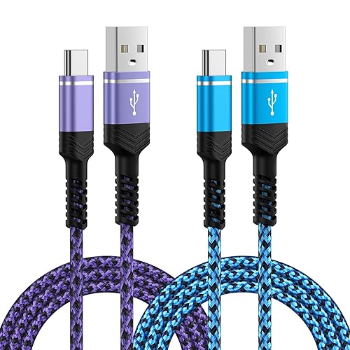USB Type C Cable Fast Charging for Samsung Galaxy S25 FE/S25 Ultra/S25/S24/S24 Ultra/A16/A17, 2Pack 6FT Type C Charger Cables Android Phone Charging