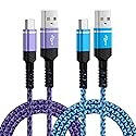 USB Type C Cable Fast Charging for Samsung Galaxy S25 FE/S25 Ultra/S25/S24/S24 Ultra/A16/A17, 2Pack 6FT Type C Charger Cables Android Phone Charging