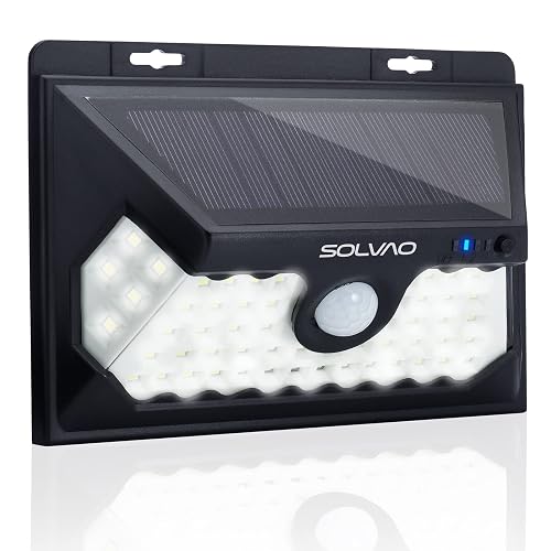 SOLVAO Solar Motion Sensor Ultra Bright Outdoor Security Light, Floodlight | IP65 Waterproof, Wireless, Portable | 60 LED | Front Door, Backyard