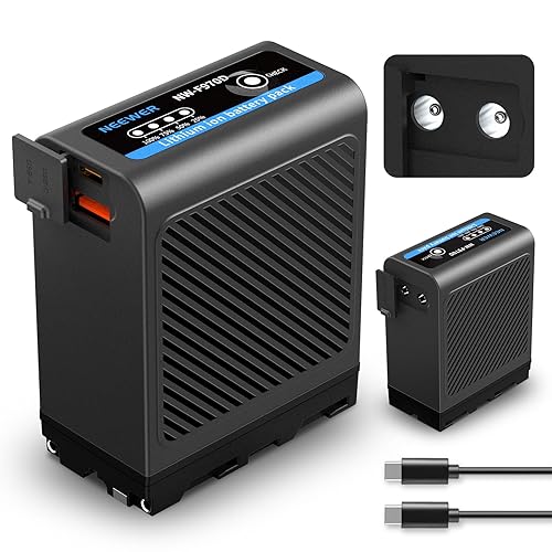 Neewer 10500mAh NP-F970 Replacement Battery Type C & USB A & 2 DC Ports Compatible with Sony NP-F550 F750 F970 FX3 FX30 A7 Canon R5 Nikon Z8 Camera