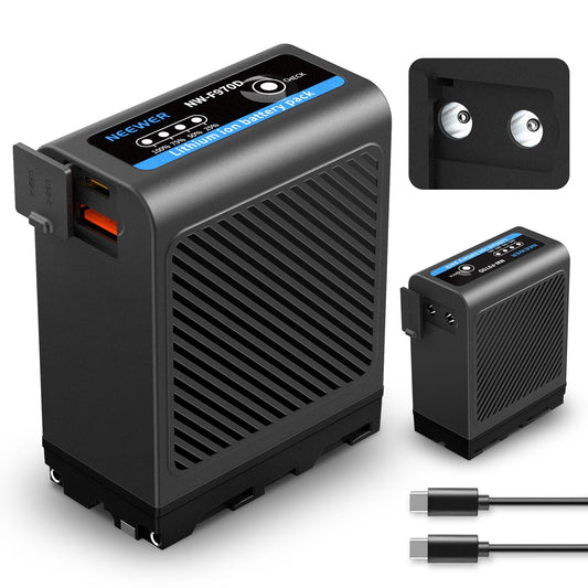 Neewer 10500mAh NP-F970 Replacement Battery Type C & USB A & 2 DC Ports Compatible with Sony NP-F550 F750 F970 FX3 FX30 A7 Canon R5 Nikon Z8 Camera