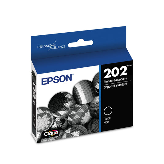 Epson 202 Claria Ink Standard Capacity Black Cartridge (T202120-S) Works with Workforce WF-2860, Expression XP-5100