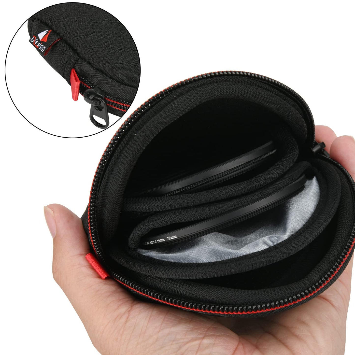 TXEsign Camera Filters Case Bags for Round Filters Up to 82mm,Water-Resistant Fabric Design Lens Filter Pouch (Large)