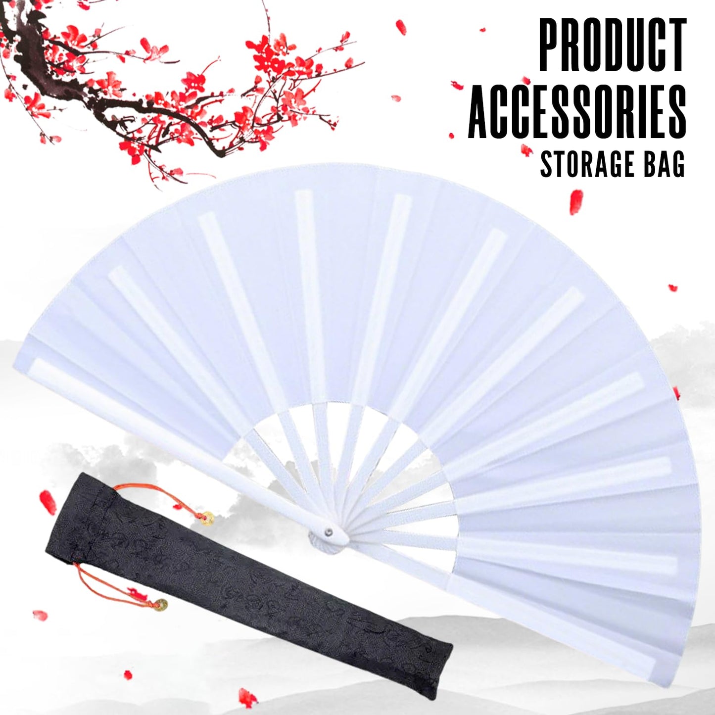 QIYUDA 13inchs Glitter Large Folding Popping Fan Line Dancing Fan, Big Foldable Boots on The Ground Hand Handheld Line Dance Clap Fans (3, 3 Pcak