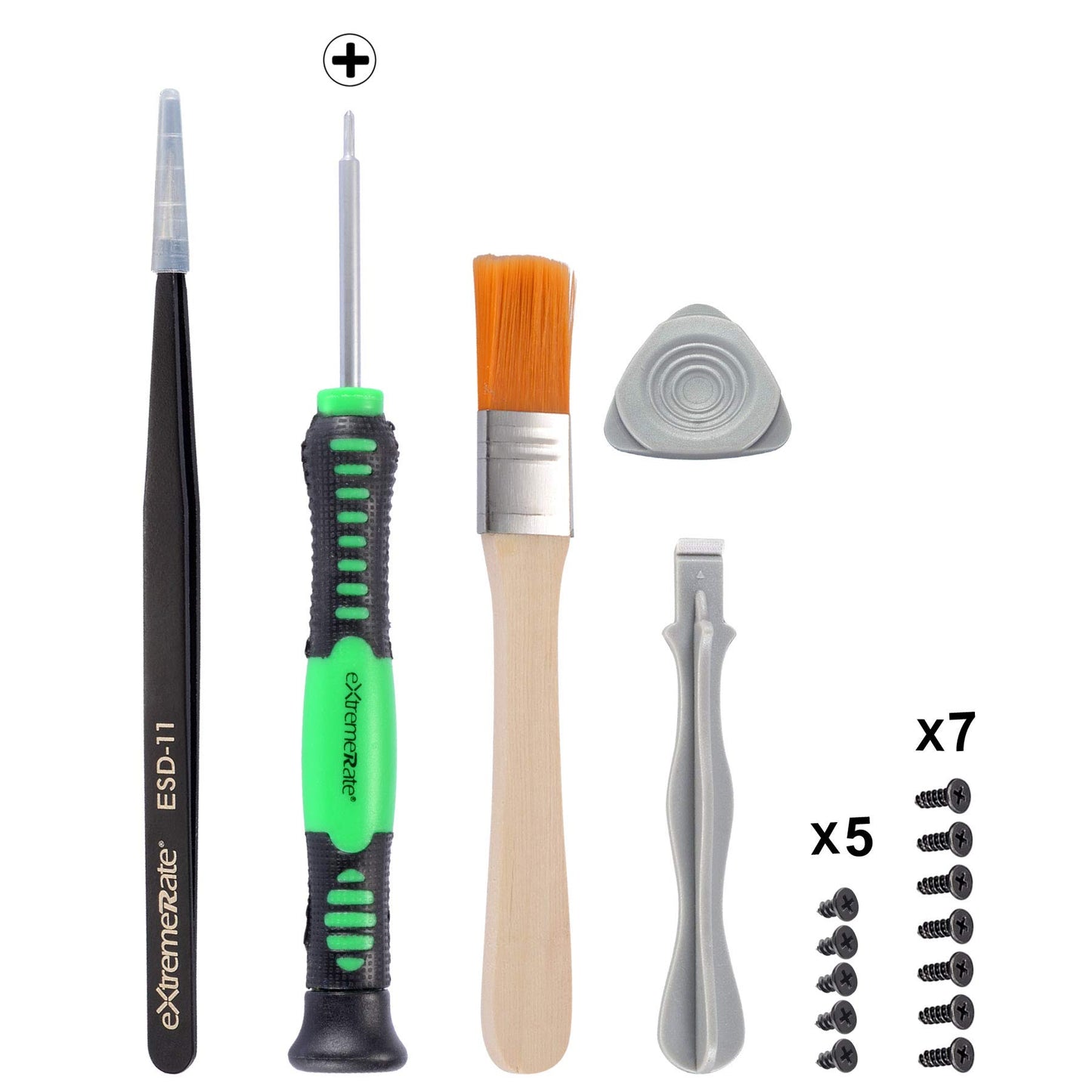 eXtremeRate Cross Screwdriver Set Opening Tools Repair Kits for PS4 All Model Controllers, for PS3 Controller with Spare Screws Tweezers Prying Tool