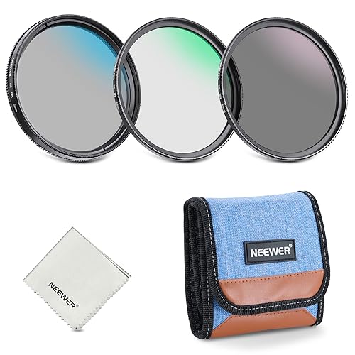 NEEWER 52mm UV CPL ND Lens Filter Kit, UV Protection + Circular Polarizing + Neutral Density (ND8) Camera Lens Filter Set with Multicoated Optical