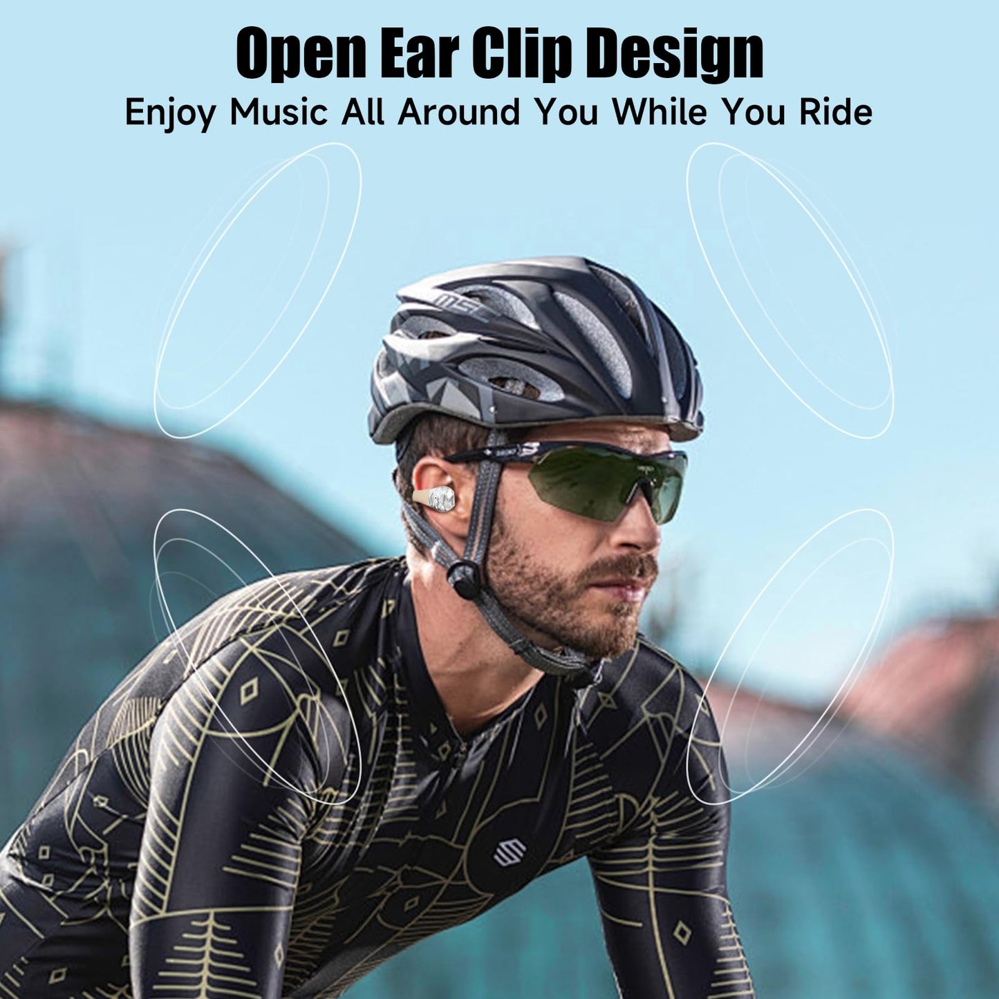 aigo Open Ear Earbuds, Wireless Bluetooth Earphone, Clip on Headphones, Over The Ear Earbuds for Fitness Running Gym Workouts, Built-in Mic, Wireless…