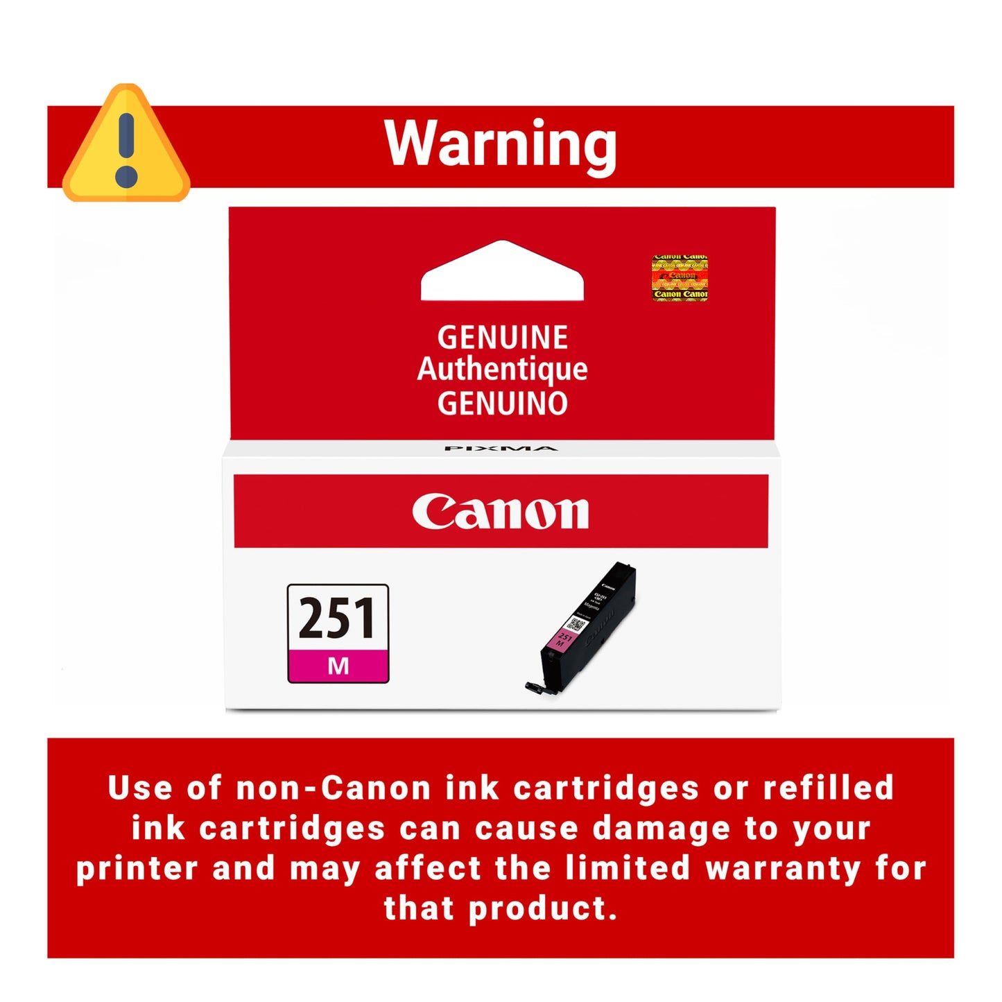 Canon CLI-251 Genuine Magenta Ink Tank, Compatible with MG6320, IP7220 & MG5420, MX922, MG5520, MG6420, MG7120, iX6820, iP8720, MG7520, MG6620,