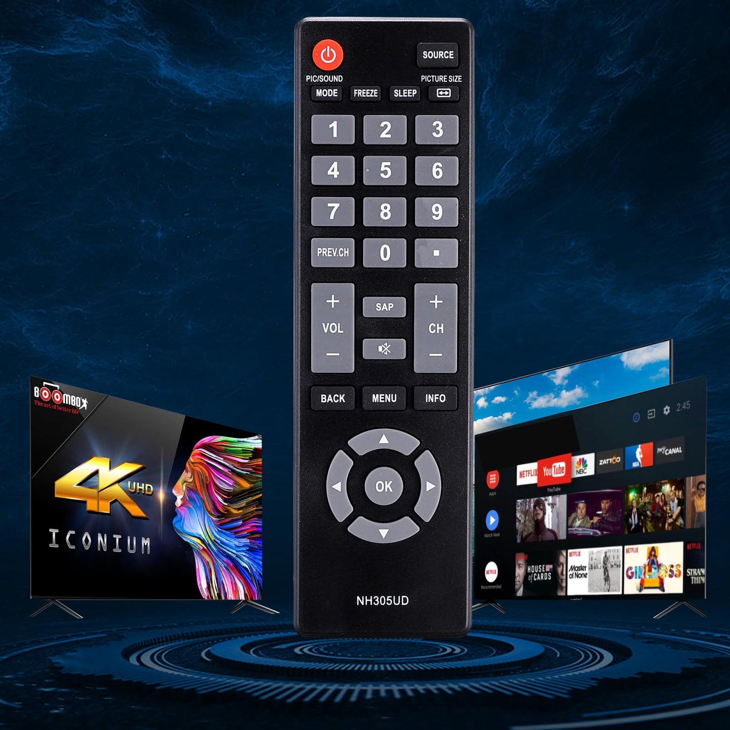 NH305UD Universal Remote Control Replacement for Emerson LCD HDTV TV
