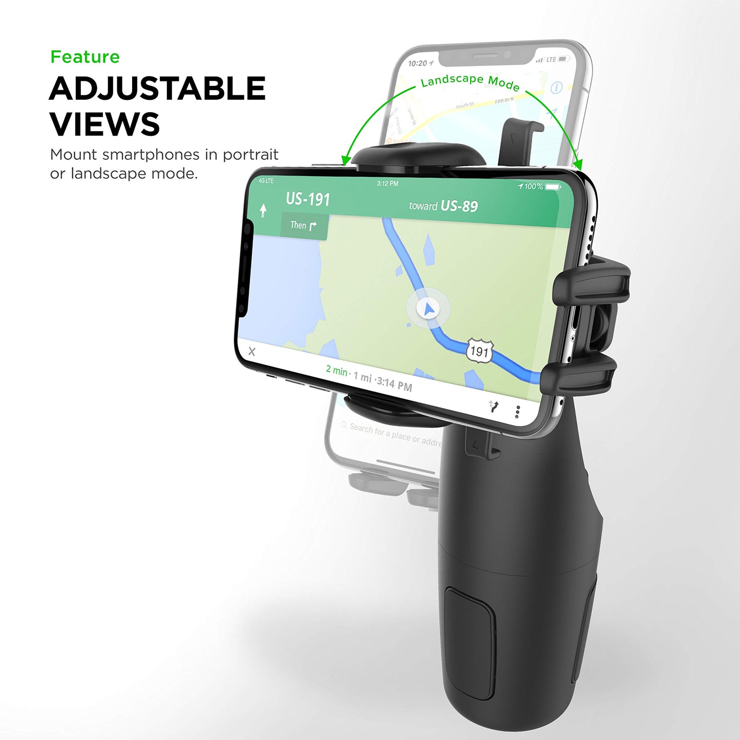 iOttie Easy One Touch 5 Cup Holder Mount - Universal Car Mount Phone Holder for iPhone, Google, Samsung, Moto, Huawei, Nokia, LG, and all other