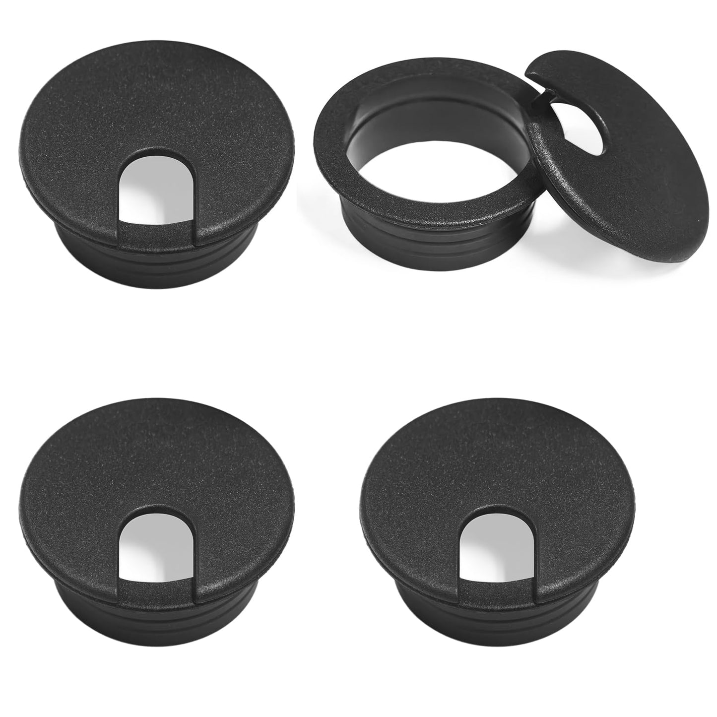 CNTVO 4 Pcs Desk Grommet 2 Inch, ABS Plastic Desk Hole Cover for Cables, U-Shaped Grommet Hole Cover for Office Home School Computer Desk Equipment