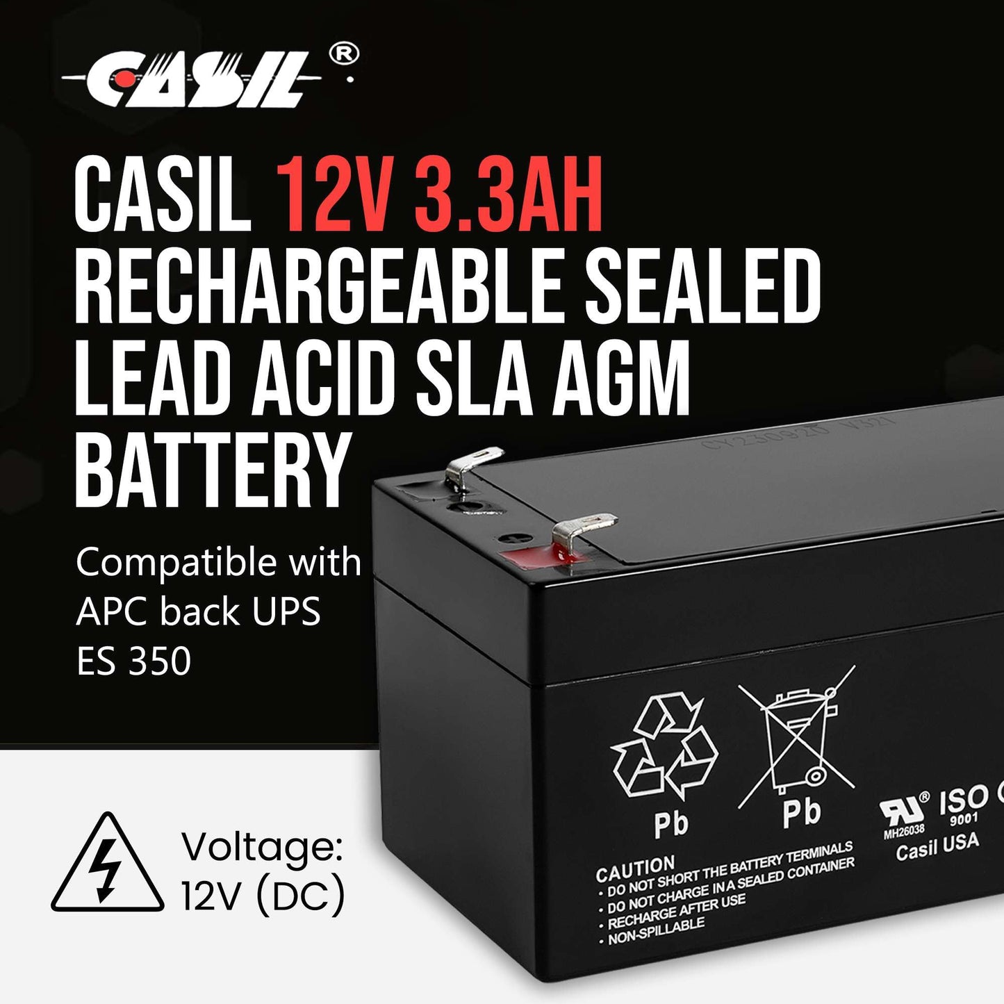 Casil Replacement Battery for APC Back UPS ES 350