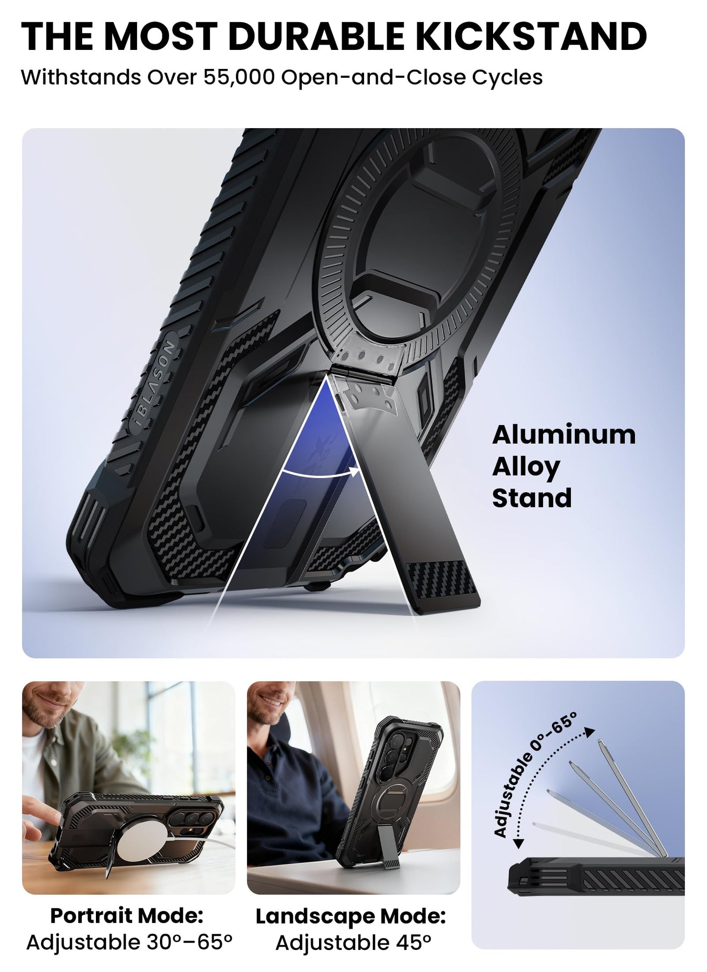 i-Blason for Samsung Galaxy S26 Ultra Case MagSafe with Adjustable Metal Kickstand, Built-in Screen Protector, Full-Body Heavy-Duty Phone Case
