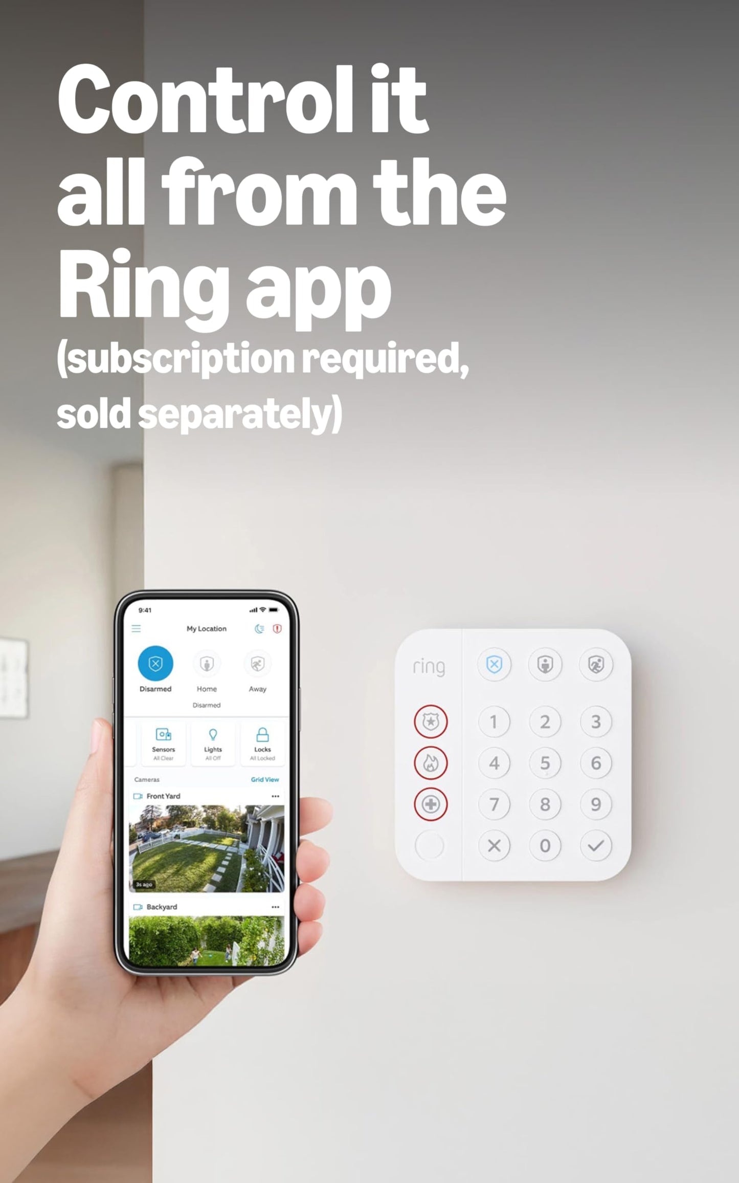 Ring Alarm 5-Piece Kit (newest model), Wireless smart home or business security system, expandable, easy setup, Mobile App Control, 24/7 Professional