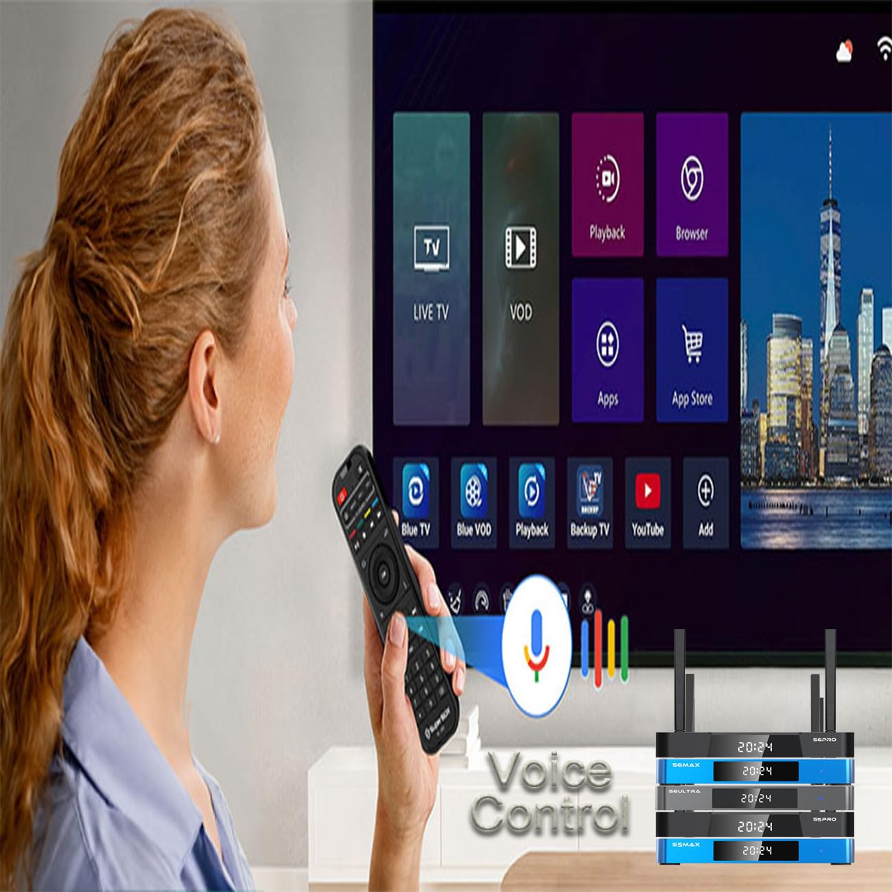 Meteoryyds Super Smart Box Voice Remote Control RC-200 Works for S6 Ultra S6 Max S6 Pro S5 Max S5 Pro