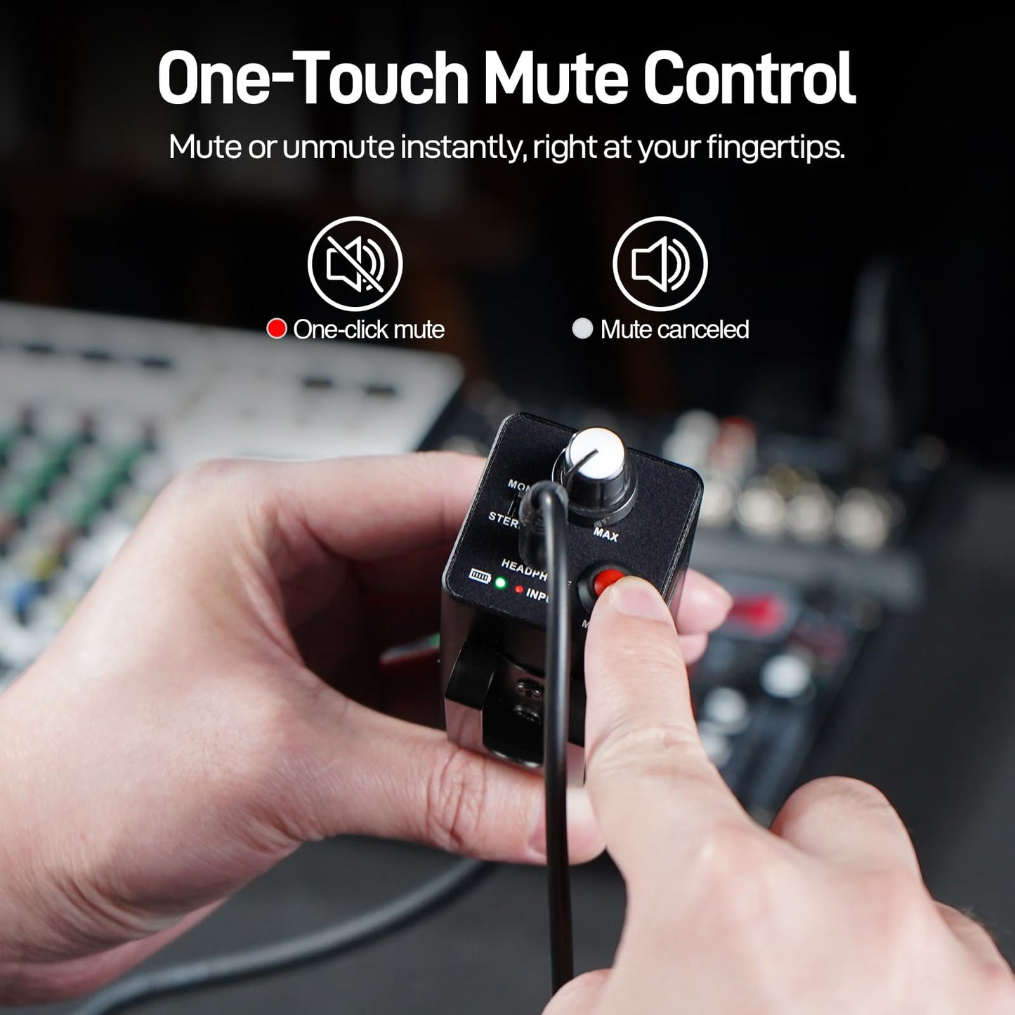 Melonare Portable Wired in-Ear Monitor Amplifier, Headphone Amp with XLR/TRS Inputs, Mono/Stereo Mode & One?Touch Mute Control, in-Ear Monitor System
