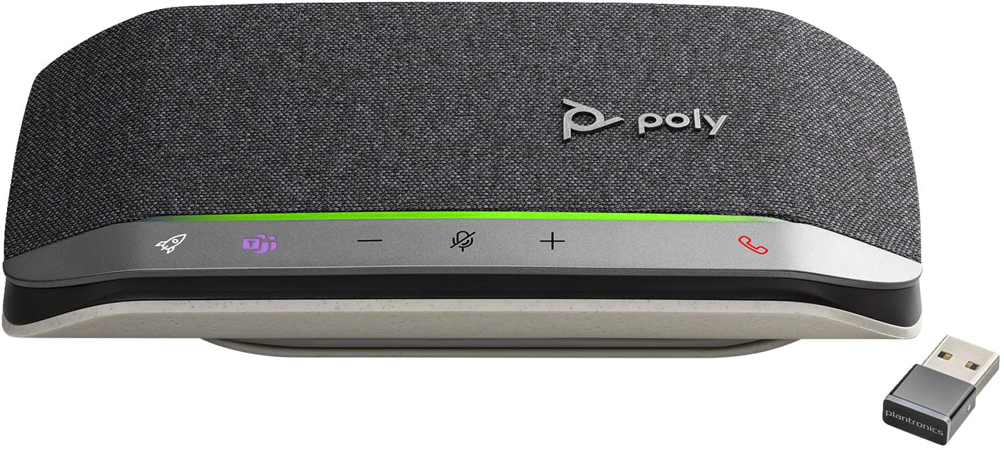 Poly Sync 20+ Personal Portable Bluetooth Speakerphone (Plantronics) - Noise/Echo Reduction - USB-C Bluetooth Adapter - Works w/Teams, Zoom, PC, Mac