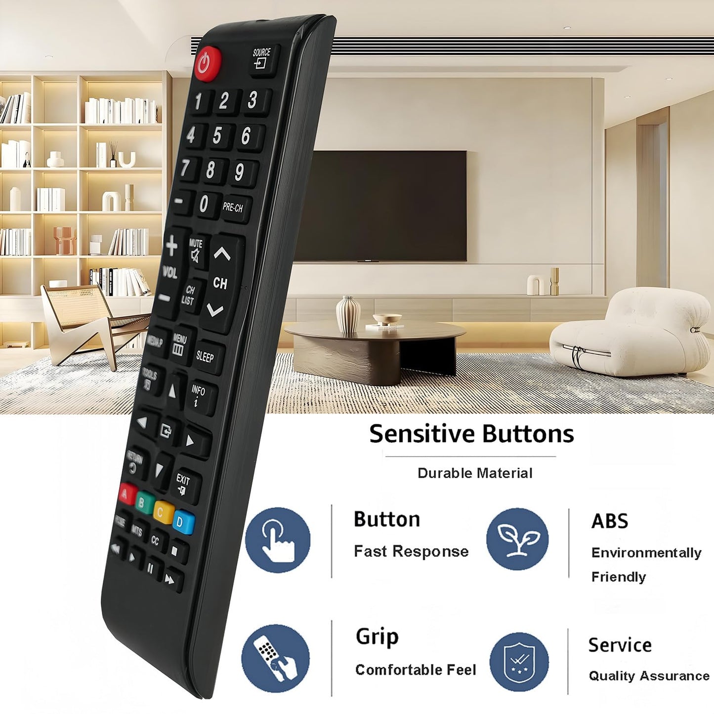 Replacement Remote Control for UN32EH4003F UN32EH4003FXZA Samsung TV LED HDTV