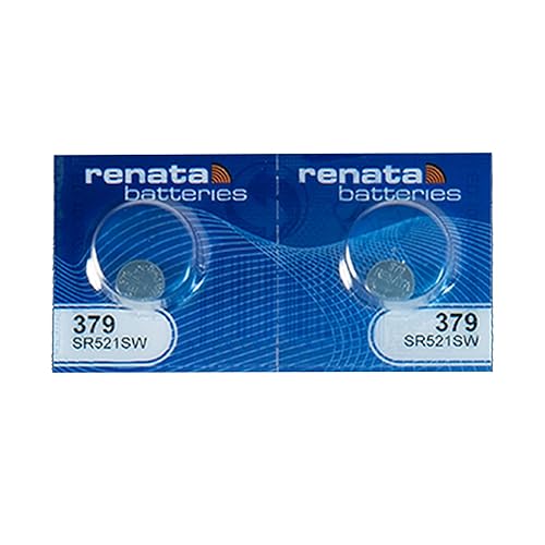Renata 379 SR521SW Batteries - 1.55V Silver Oxide 379 Watch Battery (2 Count)