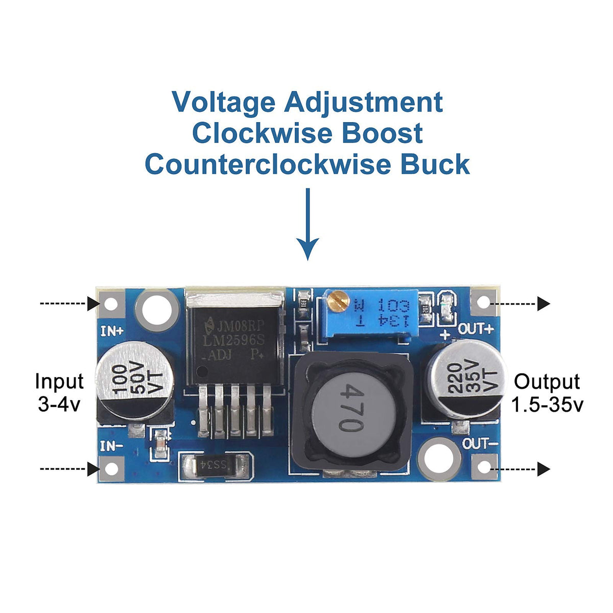 ATNSINC 10Pack LM2596 DC-DC Buck Converter, Adjustable Step Down Voltage Regulator 3-40V to 1.5-35V High Efficiency Power Supply Volt Reducer…