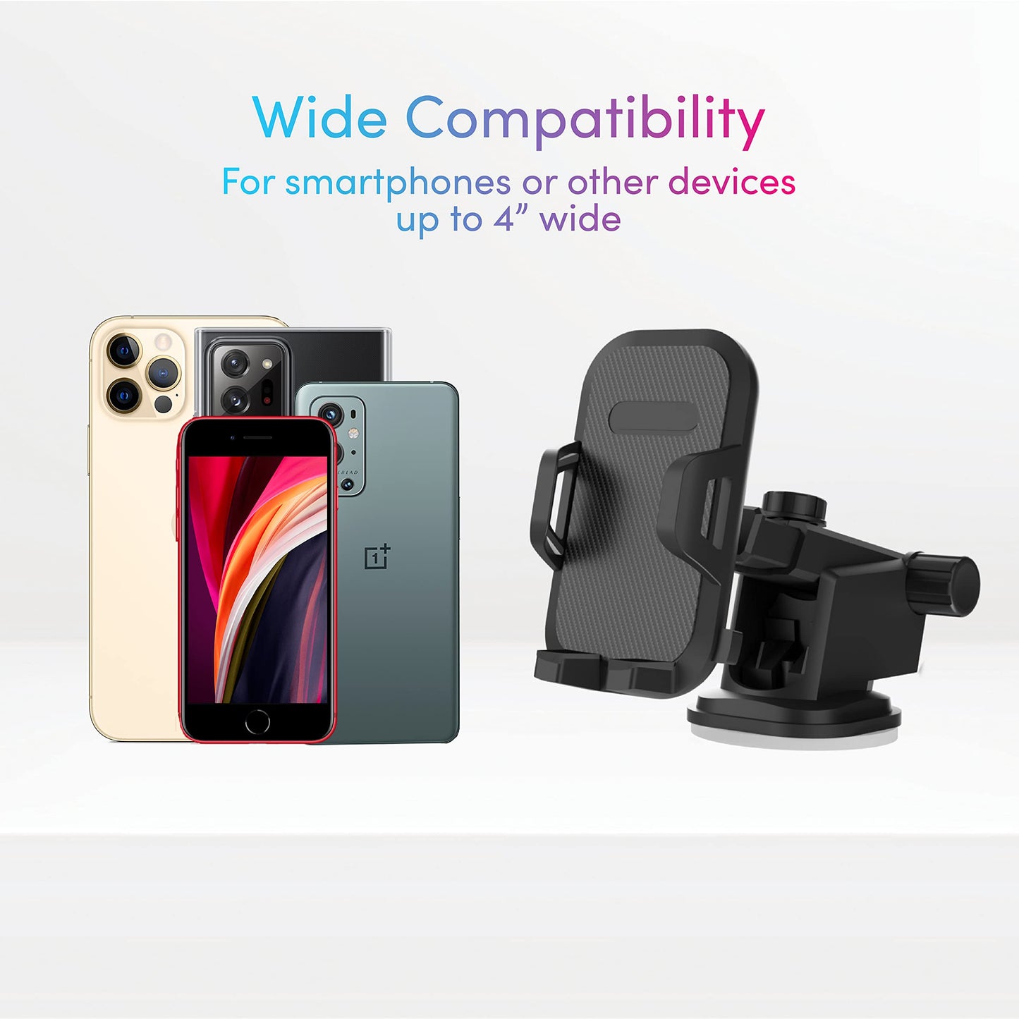 TALK WORKS Car Windshield & Dash Phone Holder Compatible w/iPhone 15/15 Pro/15 Pro Max, 14/14 Plus/14 Pro/14 Pro Max, 13/Mini/Pro/Max, Apple & Android