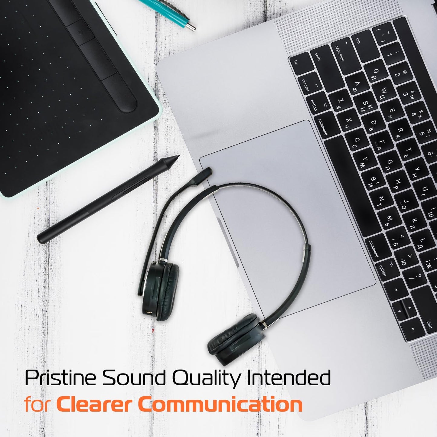 Spracht HS-2051 Dual Ear Wireless Bluetooth Headset with Base Station | Wireless Headset for Work | Wireless Headset with Microphone | AI-Powered…