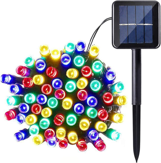 JAYIJAXIN 100 LED Solar String Lights 39FT Solar Powered Christmas Light with 8 Lighting Modes, Waterproof Tree Lights for Outdoor Outside Xmas