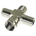 E-outstanding 3 Way Splitter Combiner 1PC RG6 Male to 3 Female 4 Way Coax Cable Splitter Adapter F-Type Connector for Video VCR Antenna TV Cable