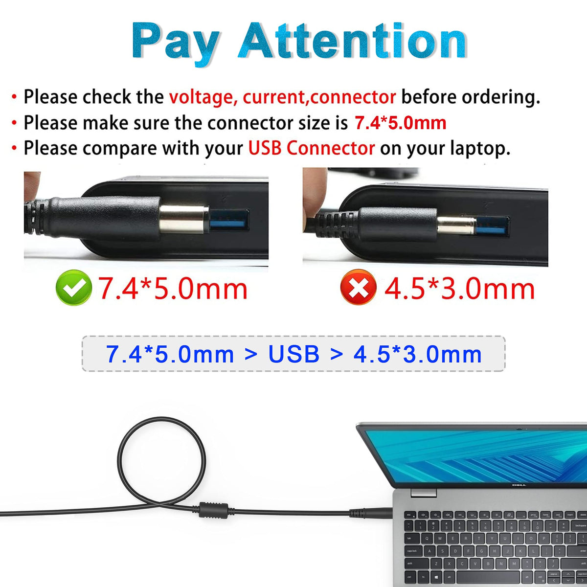AYKLCZUU 90W 65W Charger for Dell Inspiron N7110 N4010 N7010 N5110 N5010 1545 15,Studio 1735,HA65NS5-00 0J62H3 928G4 PA-10 WK890 PA-12 PA-3E 0V0KR