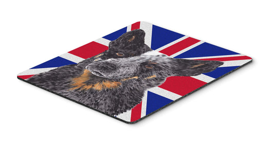 Caroline's Treasures SC9853MP Australian Cattle Dog with English Union Jack British Flag Mouse Pad, Hot Pad or Trivet for Home Office Gaming Working