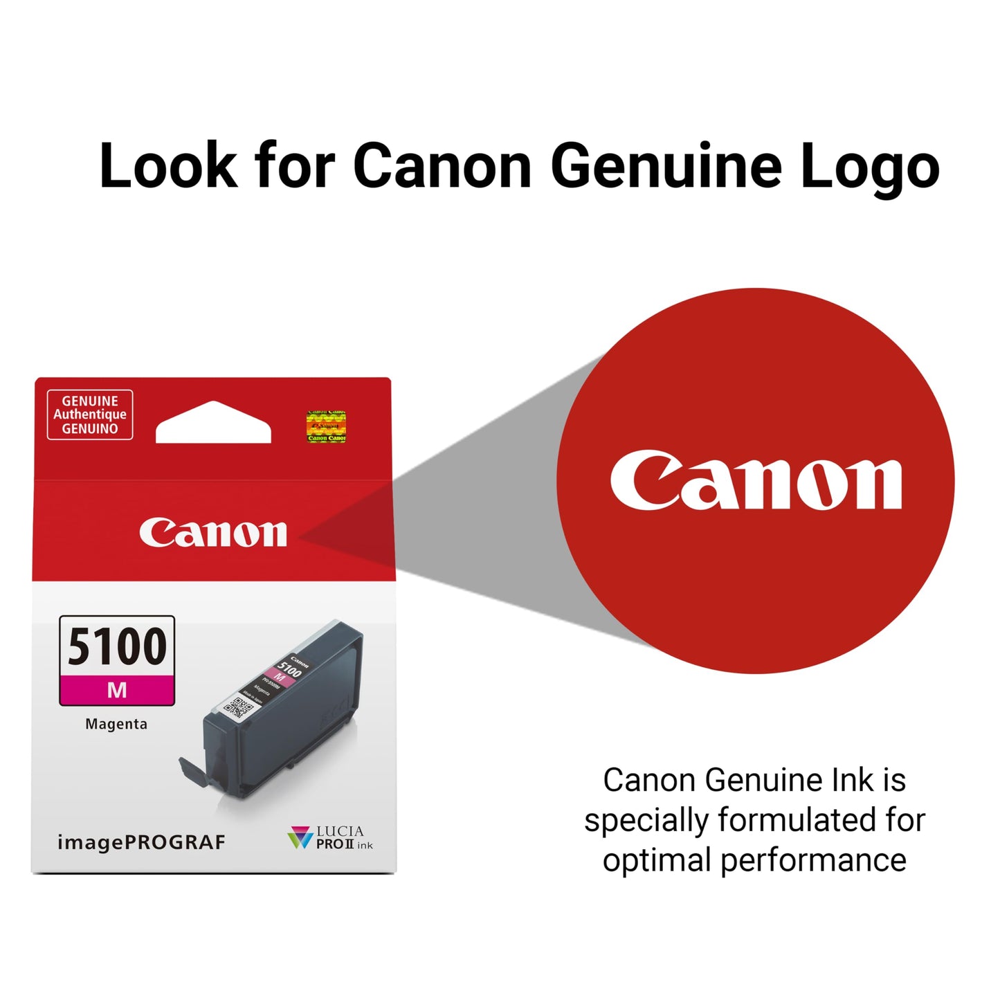 Canon PFI-5100 Genuine Magenta Ink Tank, Compatible with ImagePROGRAF PRO-310 Printers