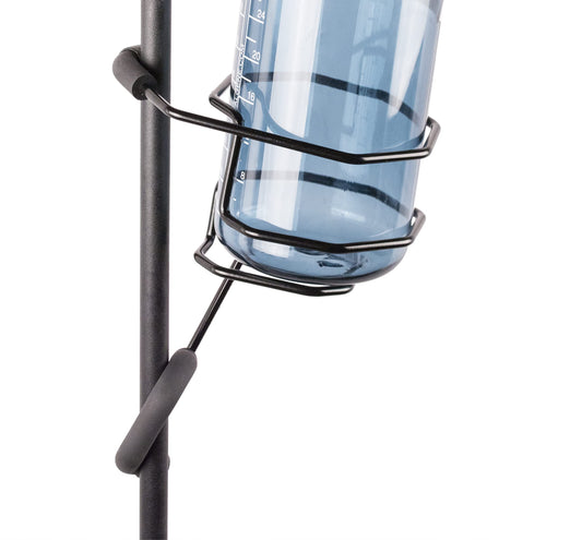 Mic Stand Large Drink Holder - Microphone & Cymbal Pole Mount for Nalgene Water Bottle Mason Jar Atlas Coffee Thermos Contigo Travel Mug - Black Heavy