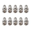 hrsyyl 10pcs BNC Male Plug to F Female Jack Adapter BNC Male Connector for CCTV Scanner Camera