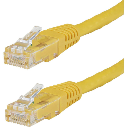 StarTech 50ft CAT6 Ethernet Cable - Yellow CAT 6 Gigabit Ethernet Wire -250Mhz 100W PoE RJ45 UTP Molded Network Patch Cord with Strain Relief