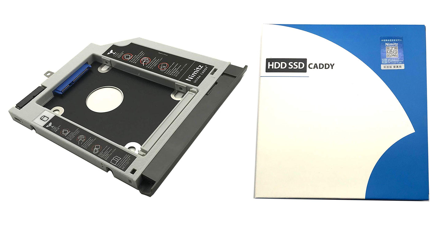 JUTOSHUR 2nd HDD SSD Hard Drive Caddy Compatible with Lenovo Ideapad 320 520 330 with Gray Bezel/Bracket