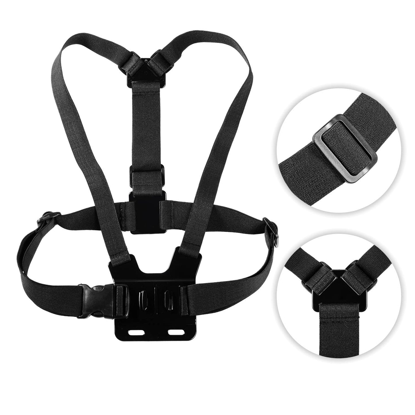 Haoyou Chest Mount Harness for GoPro Hero 12/11 /10/9 /8/7 / 6/5 /4/3+ /3 Hero Session Cameras Adjustable Chest Strap Includes J-Hook Thumb Screw