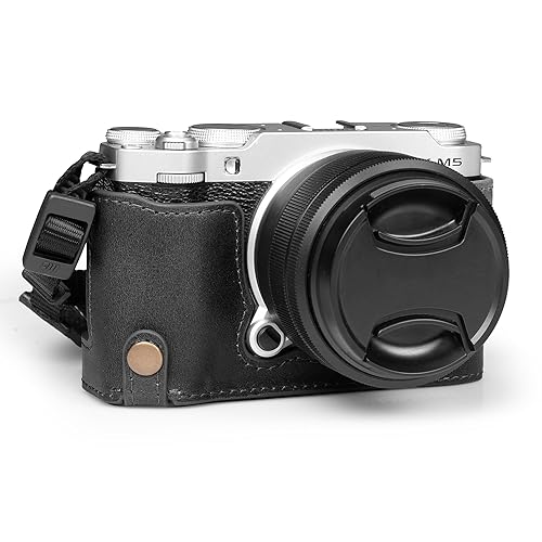 MegaGear Genuine Leather Half Camera Case Compatible with Fujifilm X-M5