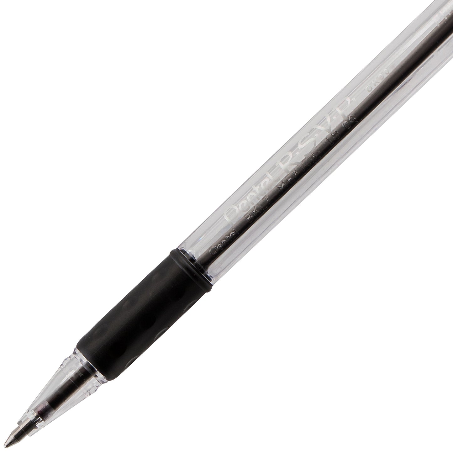 Pentel RSVP Ballpoint Pen, (0.7mm), Fine Line, Black Ink, Pack of 5 (BK90PF5A)
