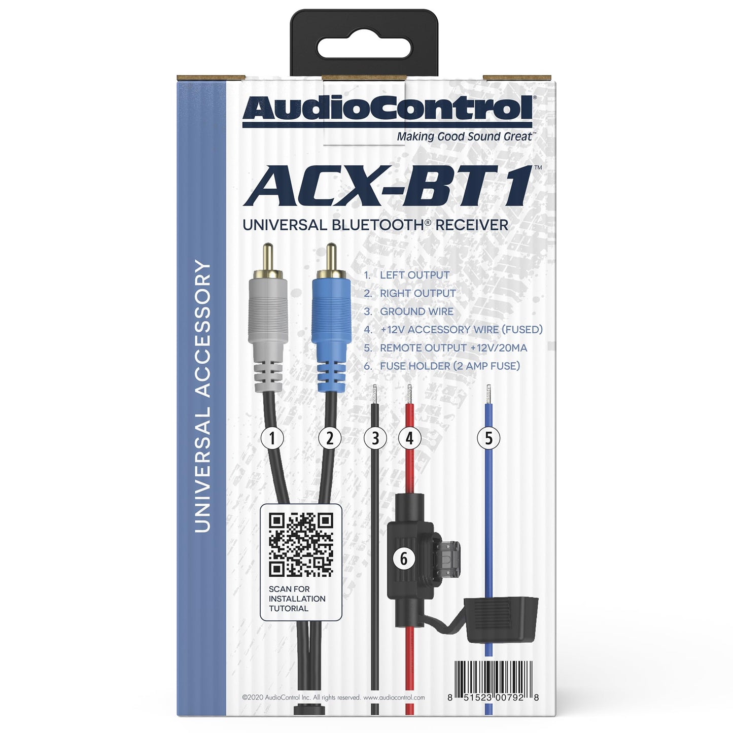 AudioControl ACX-BT1 All-Weather IPX5 Marine & Powersports Bluetooth HD Audio Streamer for Boat, Jet Ski, ATV, UTV, Side by Side, 4x4 Off Road Vehicle