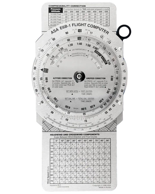 ASA Micro E6B Flight Computer - Compact Aviation Slide Rule for Quick Flight Calculations - Pocket-Size Pilot Tool