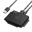 FIDECO SATA/IDE to USB 3.0 Adapter, Hard Drive Adapter Cable Converter for Universal 2.5/3.5 Inch IDE HDD, 2.5 Inch SSD, 5.25-Inch DVD/CD Drive
