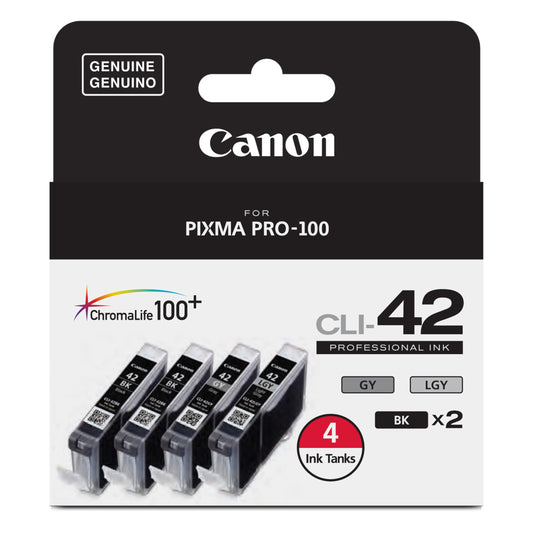 Canon CLI-42 Genuine Four Color Pack, Compatible with PIXMA PRO-100 Printers