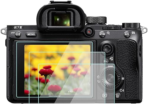 a7iii Screen Protector for Sony Alpha a7iii a7R iii a7R iv a7C Camera [3-Pack], 9H Tempered Glass Anti-Bubble Anti-scratch Ultra-Clear