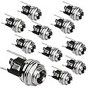 DIYhz 2.5mm DC Power Jack Socket, Panel Mount DC Power Jack Socket Female Panel Mounting Connector 10Pcs