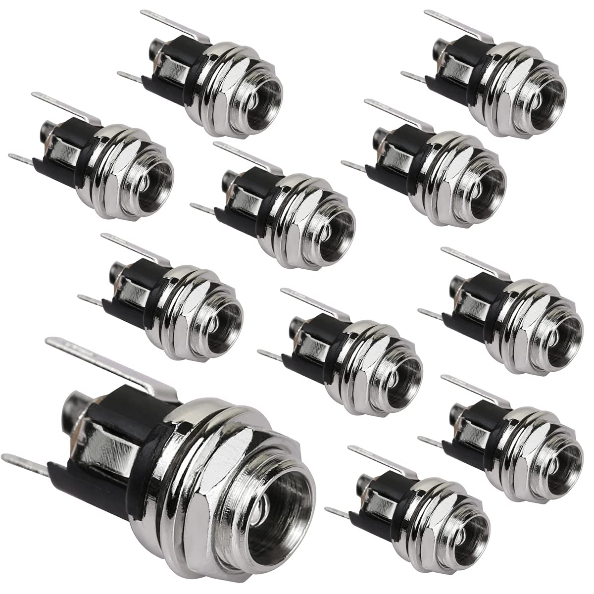 DIYhz 2.5mm DC Power Jack Socket, Panel Mount DC Power Jack Socket Female Panel Mounting Connector 10Pcs