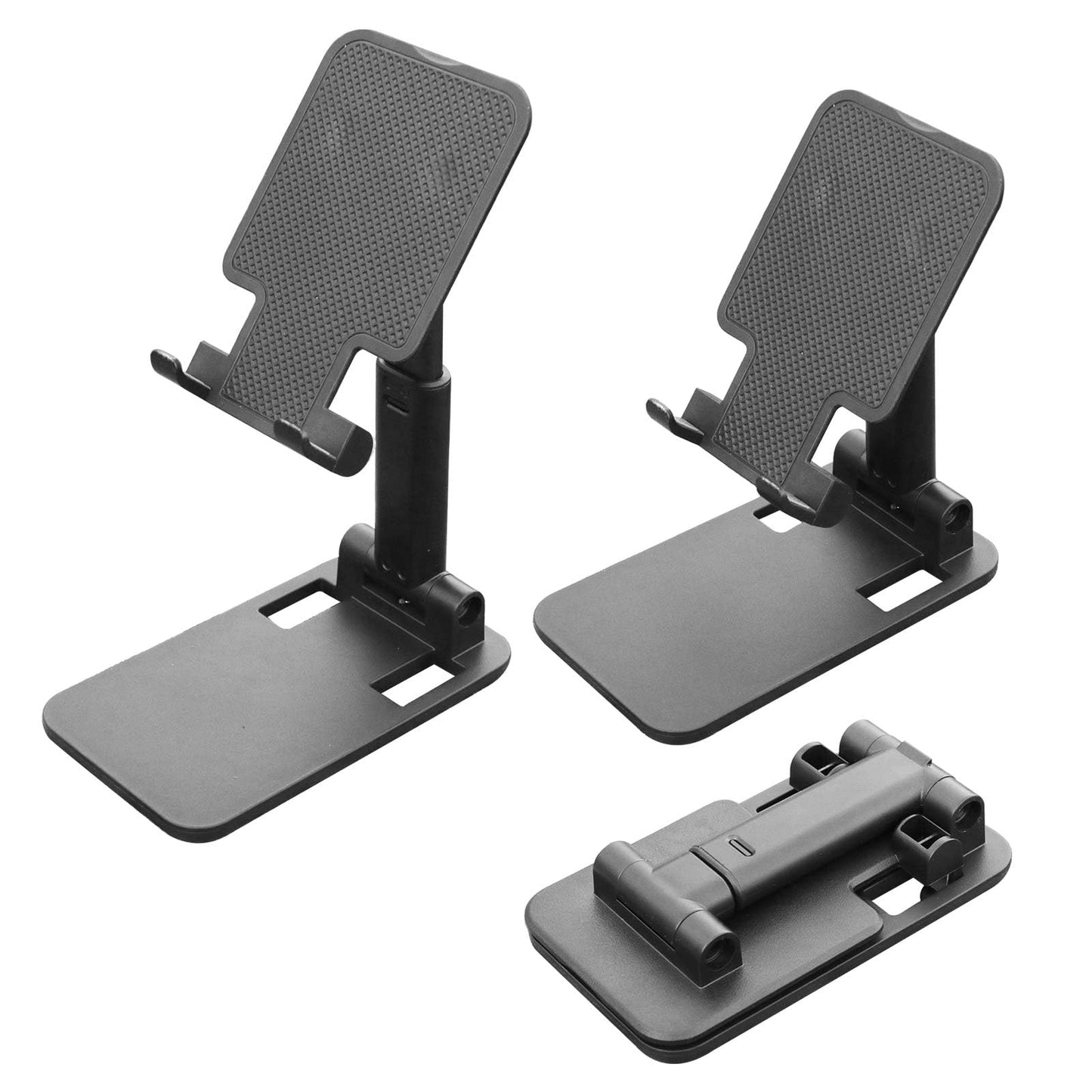 POHFP 3 Pcs Cell Phone Stand,Fully Foldable and Angle Height Adjustable with Silicon Pad Cell Phone Holder for Desk, Office, Tablet Stand Compatible
