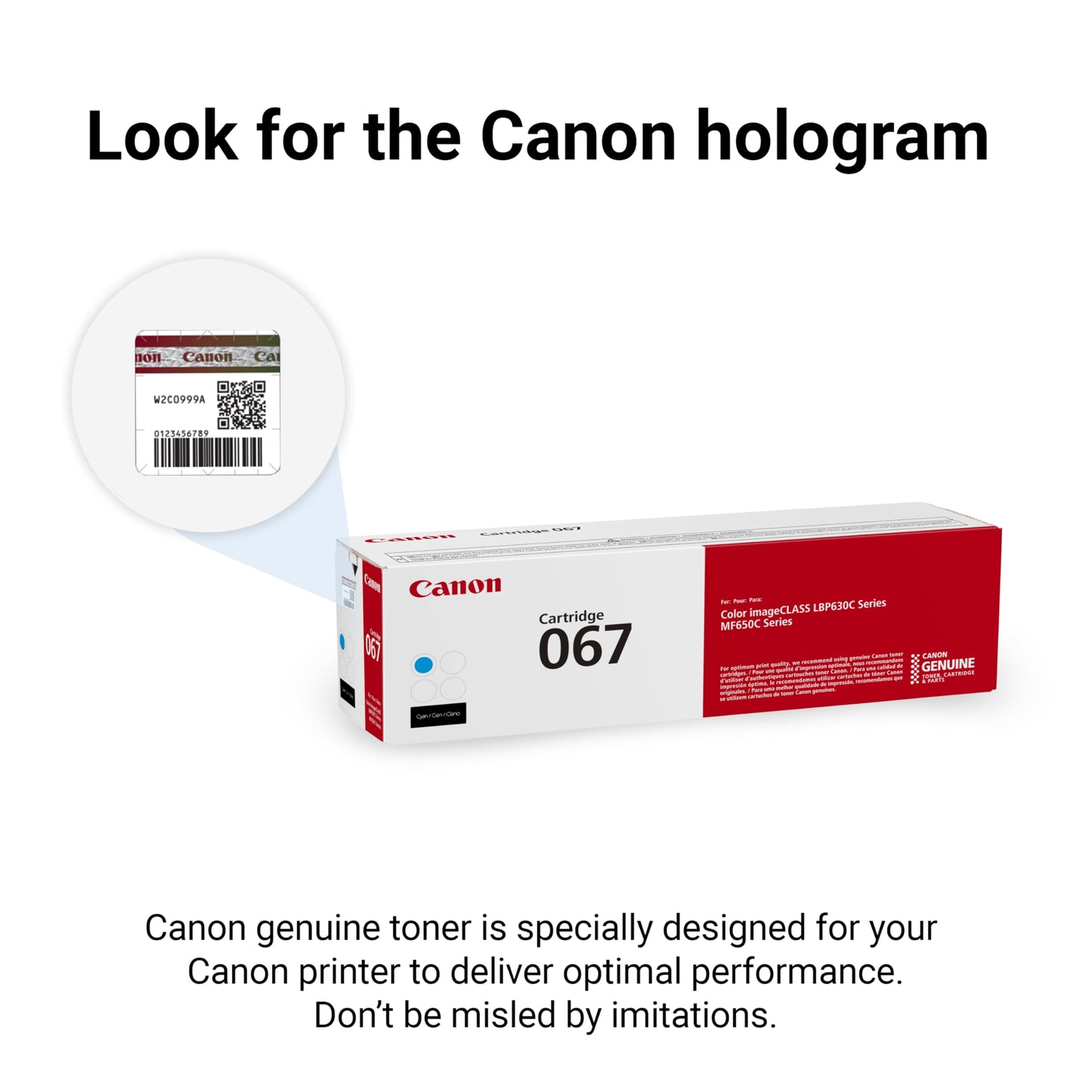 Canon Genuine 067 Cyan Toner Cartridge Compatible with LBP633Cdw, LBP632Cdw, MF652Cdw, MF653Cdw, MF654Cdw, MF656Cdw
