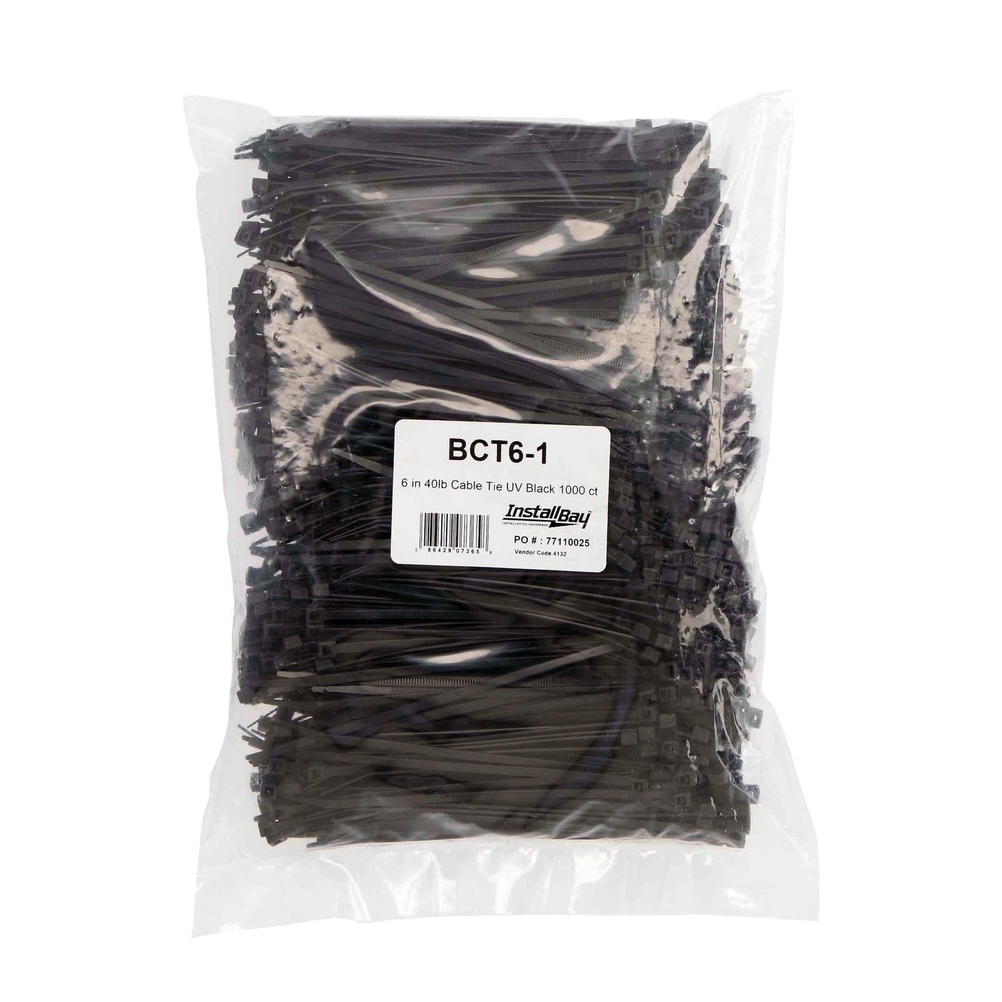Install Bay BCT6-1 6-Inch 30-Pound Cable Tie, Black (1000-Pack)