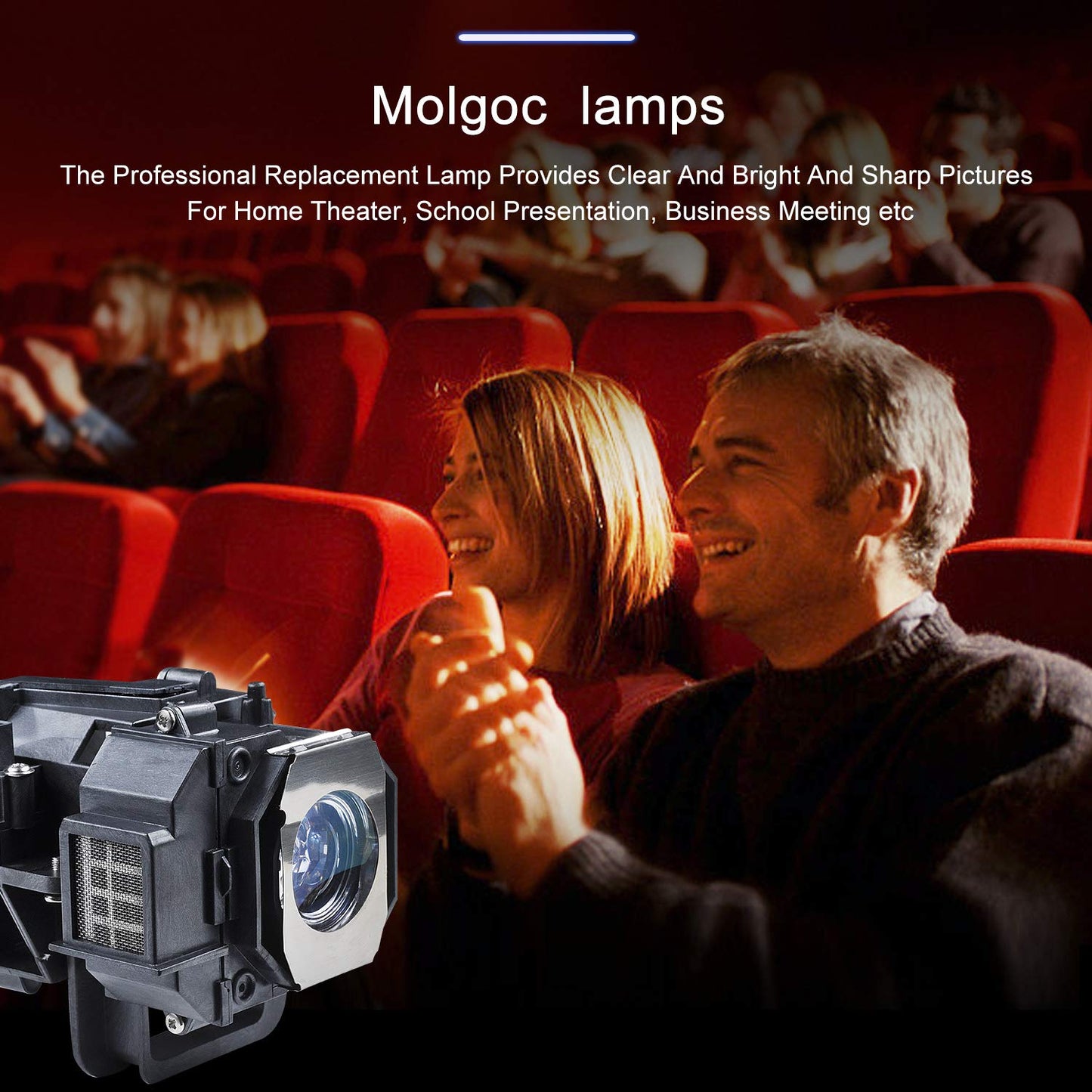 Molgoc V13H010L49 Replacement Lamp for Projector,Compatible with EPSON ELPLP49,Home Cinema 8350,H373a,H419a Projector.