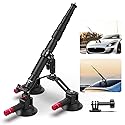 NEEWER Triple Suction Cup Car Mount Compatible with Insta360 X5 X4 GoPro DJI OSMO 360 Cameras, Quick Release Outside Windshield Magic Arm Mount Kit